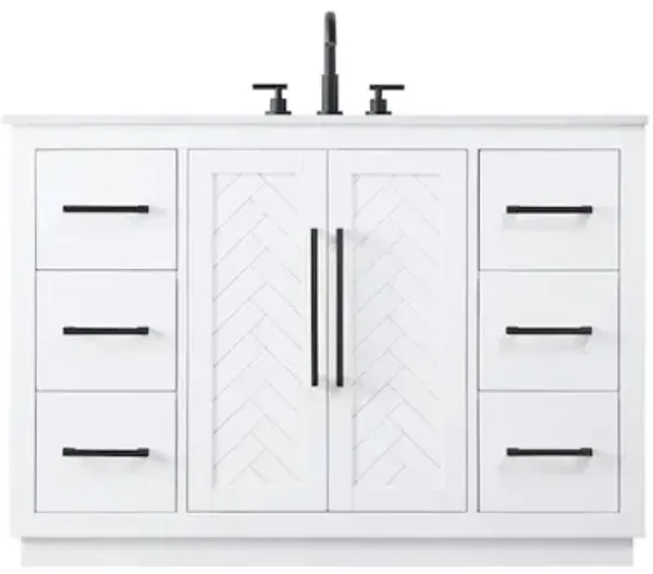 Elegant Kitchen and Bath 48 inch Single Bathroom Vanity in White