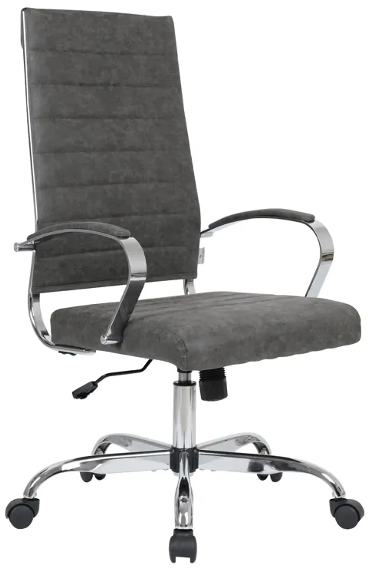 LeisureMod Benmar High-Back Mid-Century Modern Swivel Leather Office Chair – Ergonomic Executive Desk Chair with Adjustable Height, Tilt, and 360-Degree Swivel for Home and Office Comfort