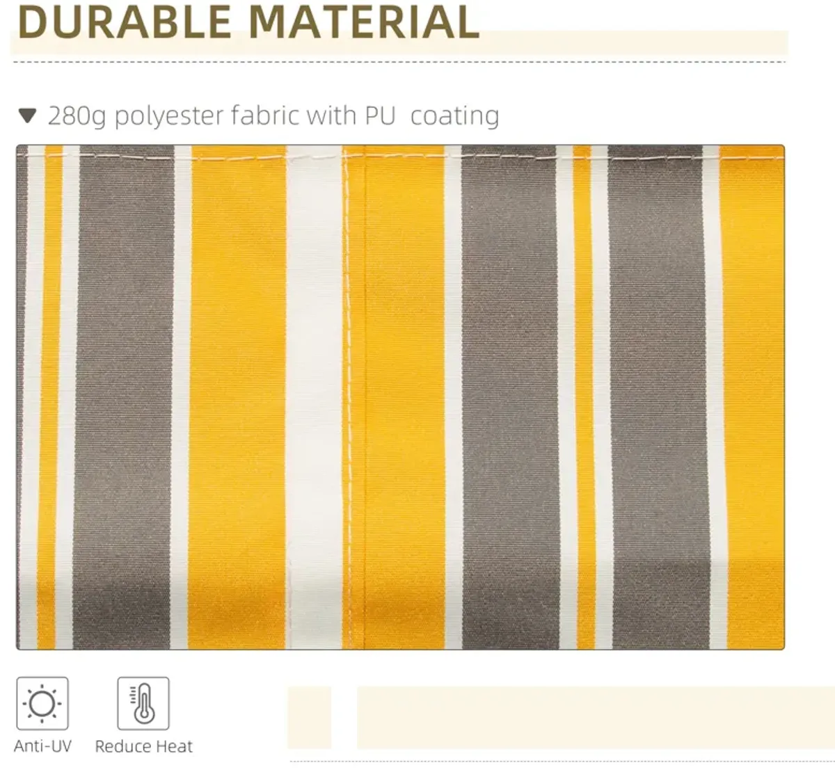 Yellow/Grey Patio Cover: 12'x10' Manual Retractable Sunshade