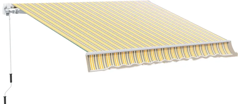 Yellow/Grey Patio Cover: 12'x10' Manual Retractable Sunshade