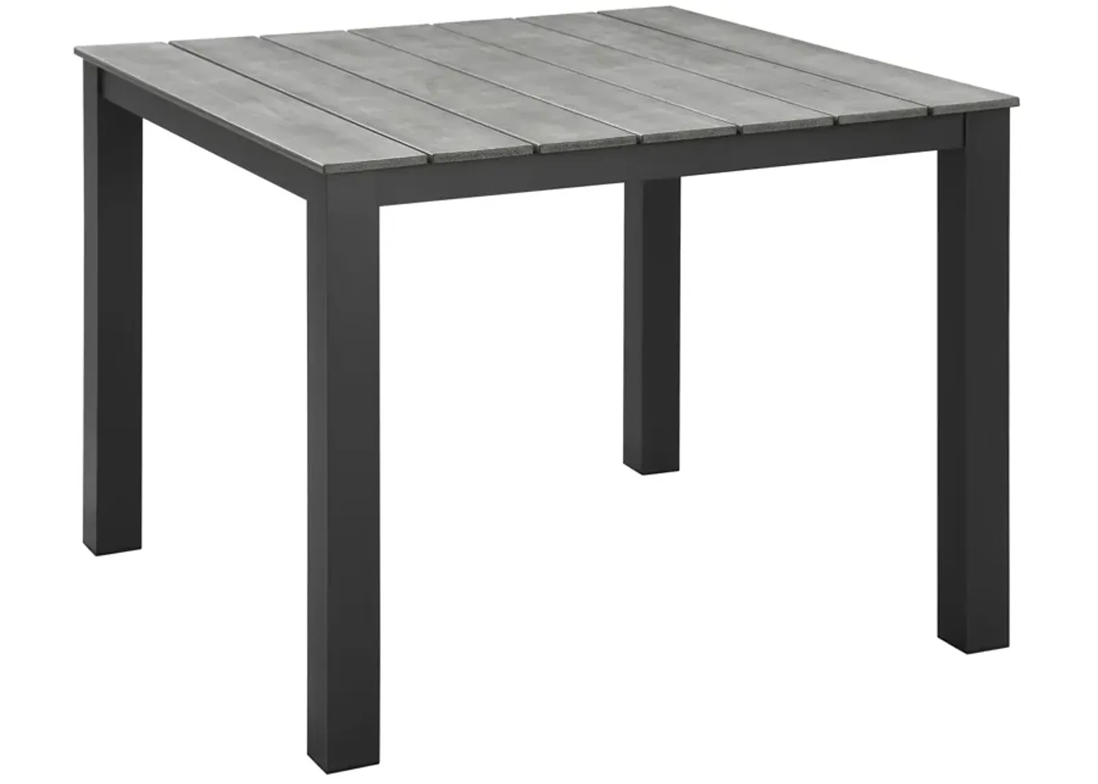 Modway - Maine 40" Outdoor Patio Dining Table Brown Gray