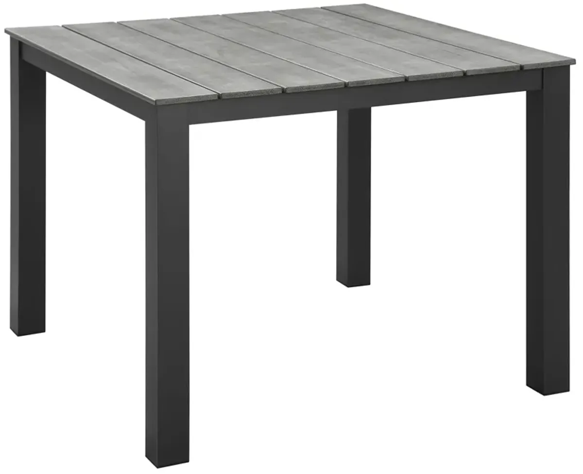 Modway - Maine 40" Outdoor Patio Dining Table Brown Gray