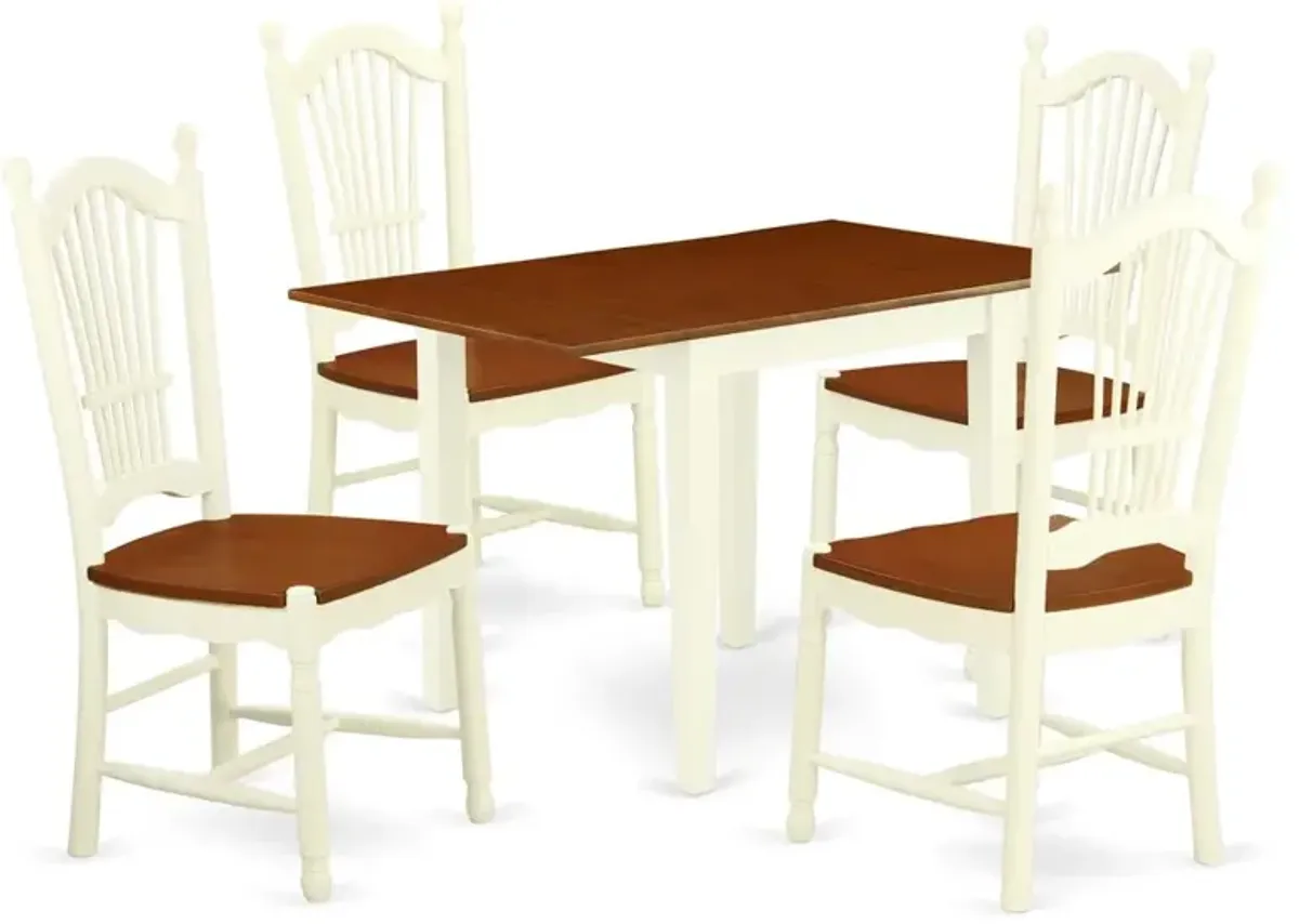 Dining Room Set Buttermilk & Cherry, NDDO5-WHI-W