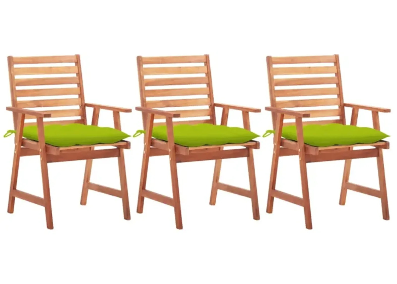 vidaXL Outdoor Dining Chairs 3 pcs with Cushions Solid Acacia Wood