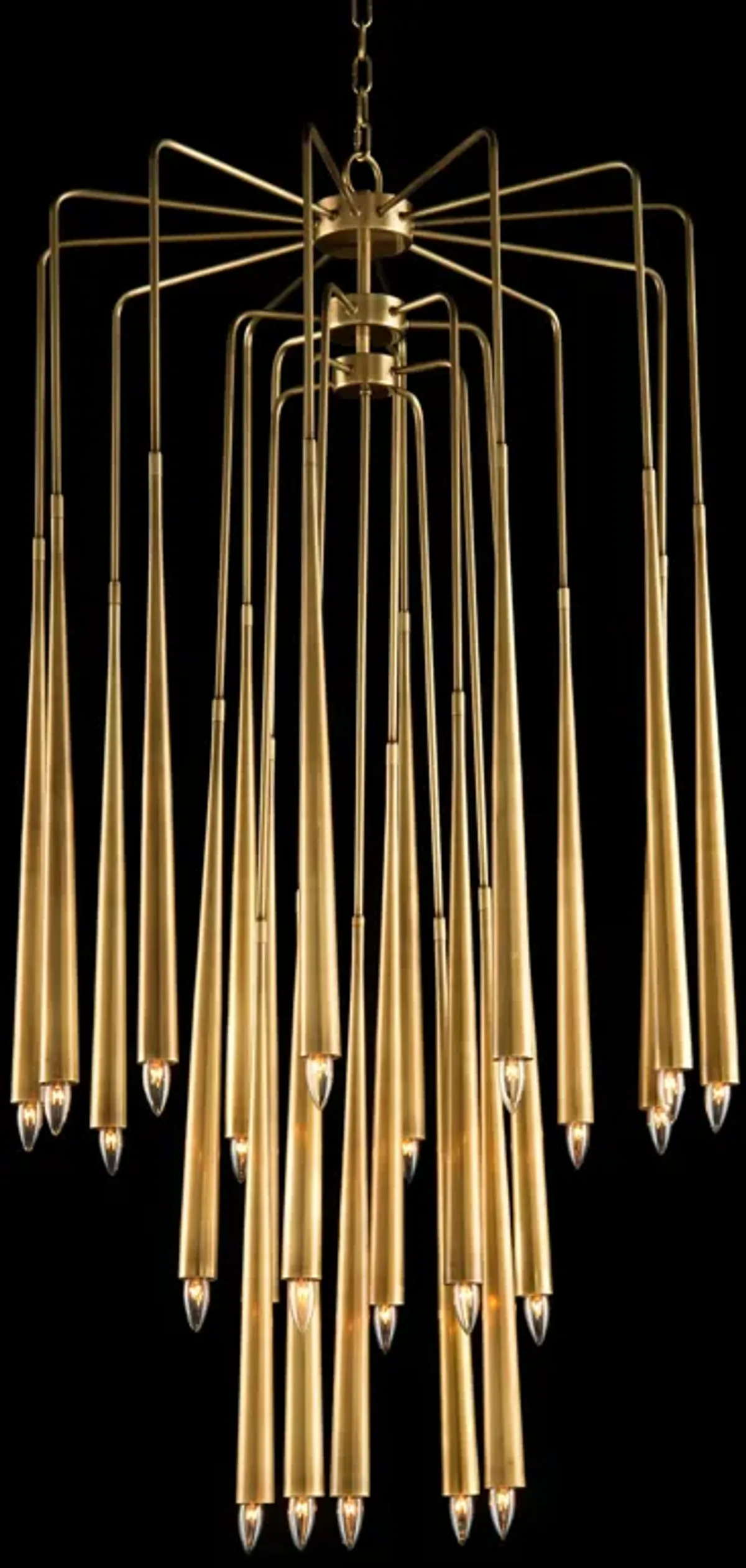Hans Twenty-Three-Light Brass Chandelier