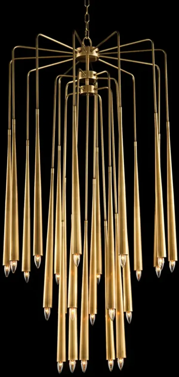 Hans Twenty-Three-Light Brass Chandelier