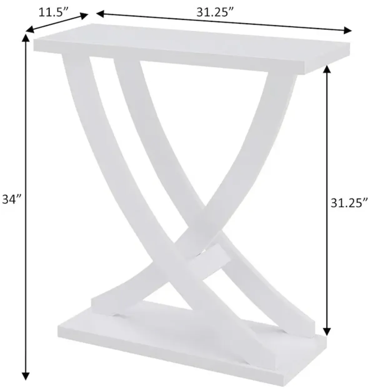 Convenience Concepts Newport Criss-Cross Console Table