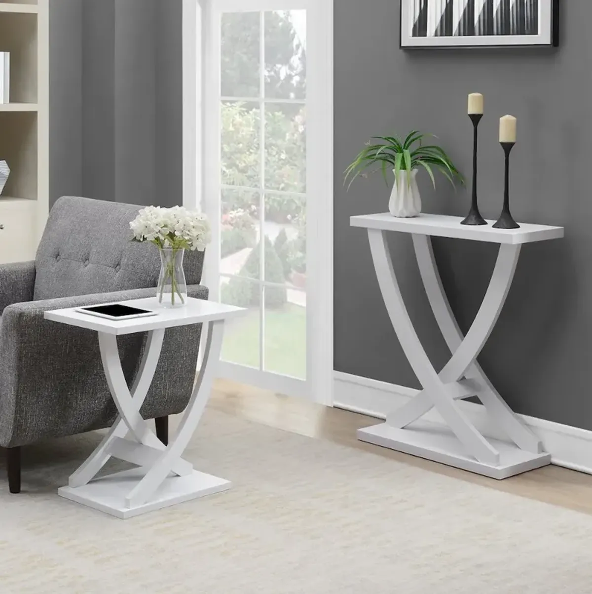 Convenience Concepts Newport Criss-Cross Console Table