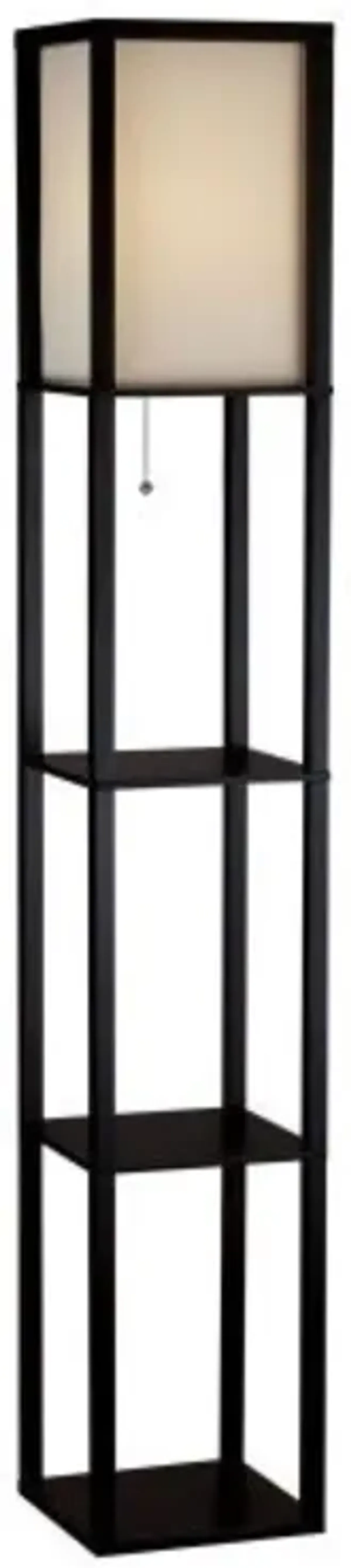 Hivvago 63-inch Black Modern Floor Lamp with Silk Shade