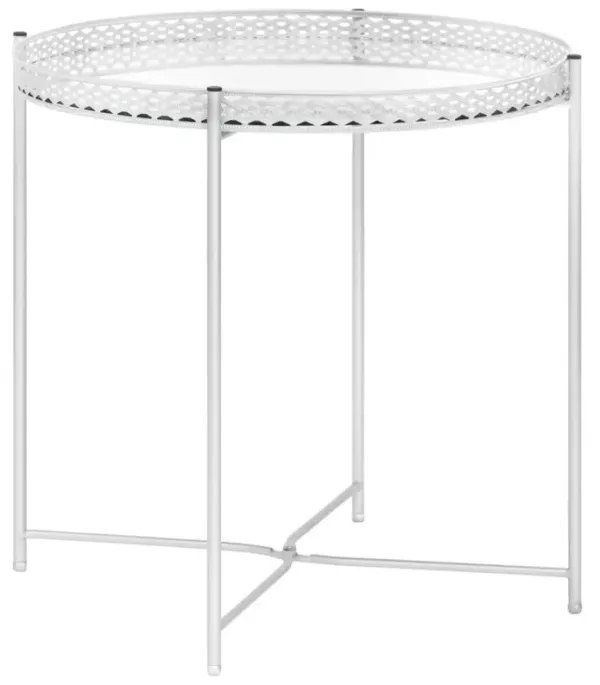 vidaXL Side Table Silver 15.7"x15.7"x16.1" Glass