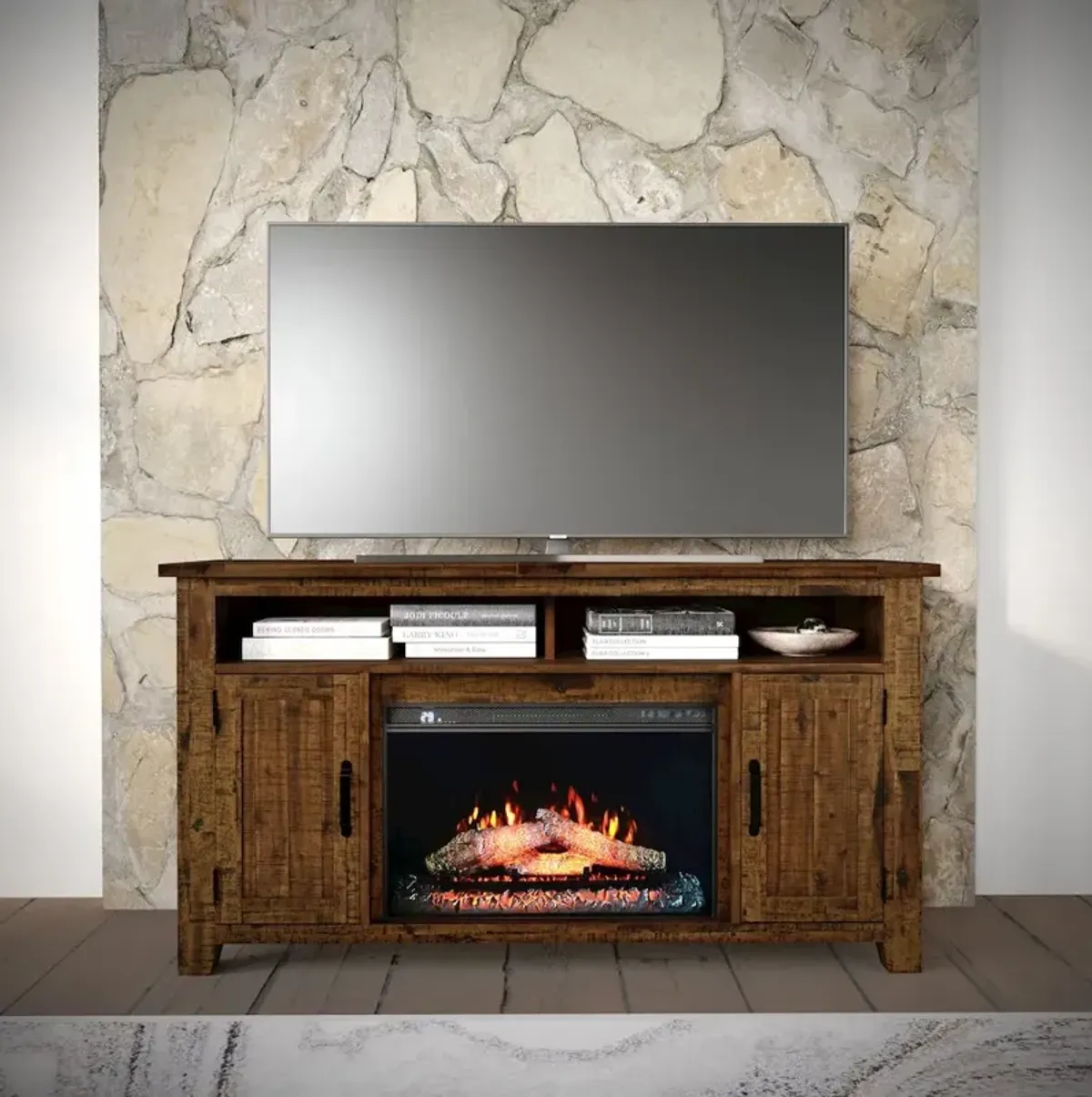 Jofran Cannon Valley Industrial Modern 60 Storage Console TV Stand