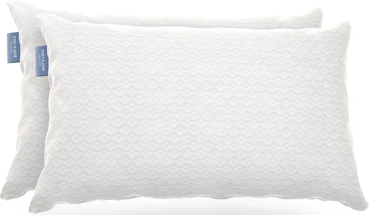 Hivvago Set of 2 Queen Shredded Memory Foam Pillows with Luxury Bamboo Breathable Cover