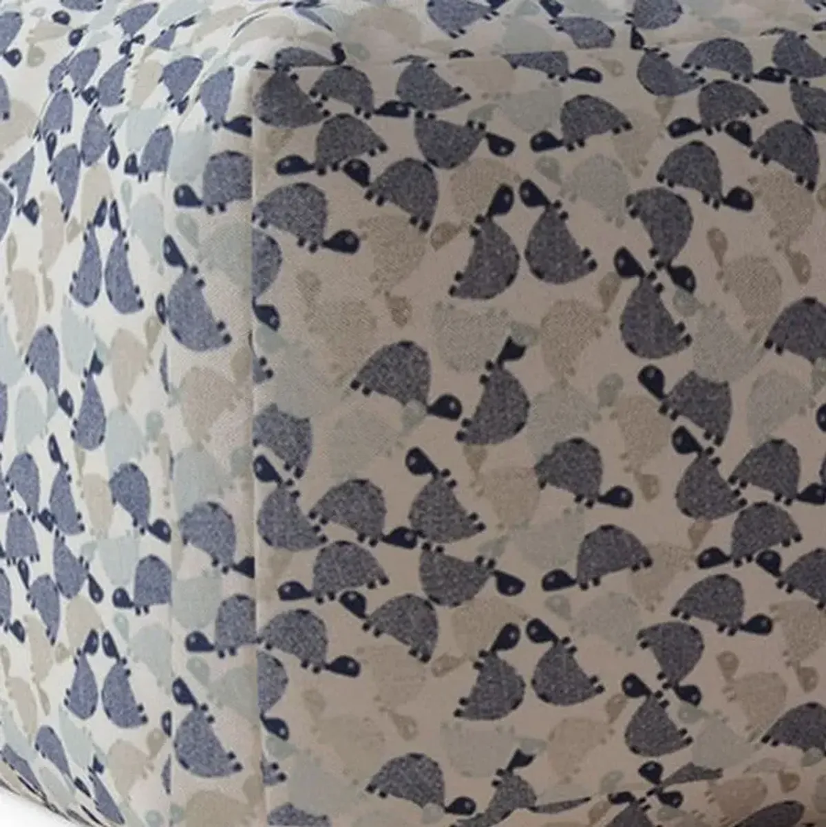 Homezia 17" Beige Cotton Animal Print Ottoman