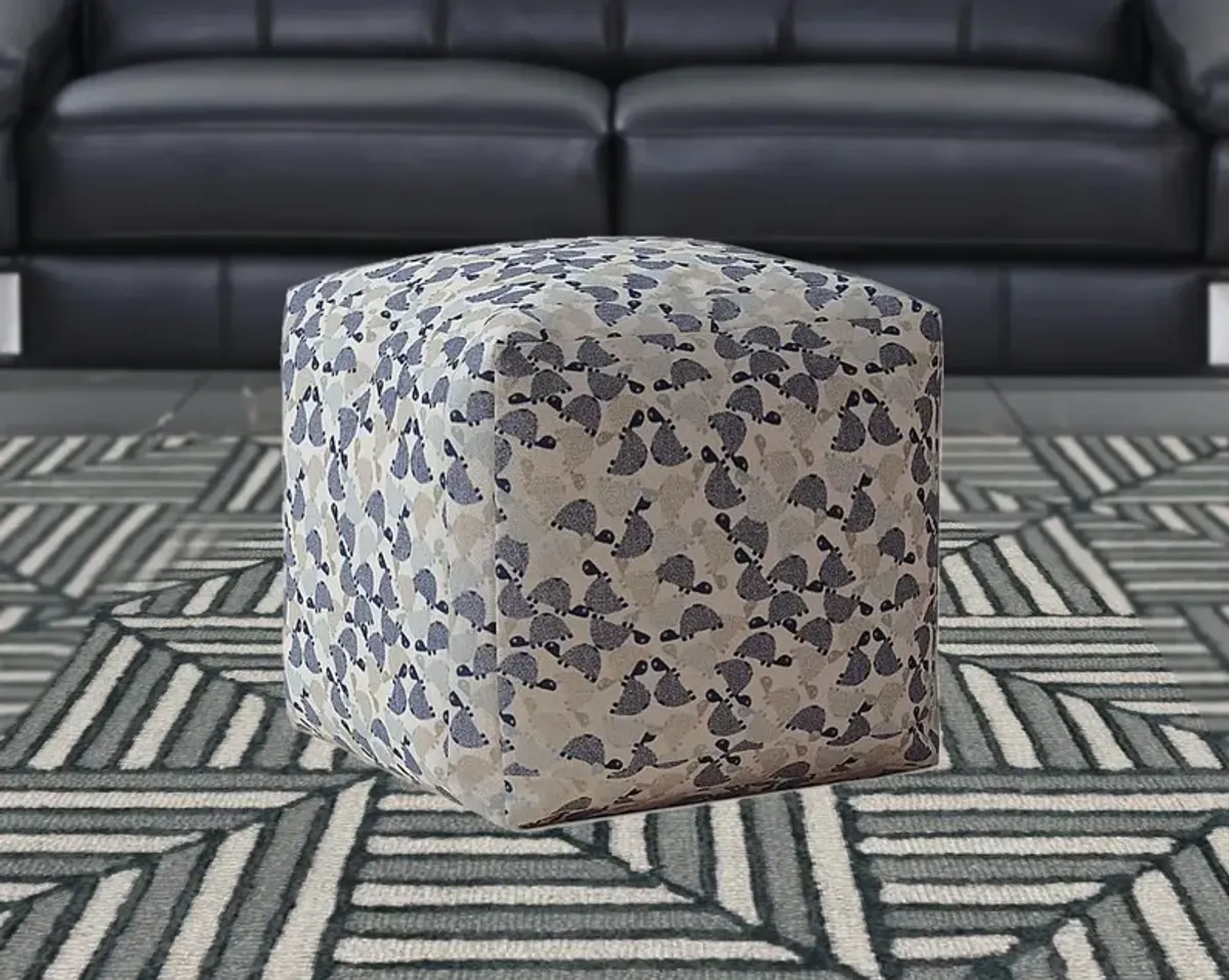 Hivvago 17" Beige Cotton Animal Print Ottoman