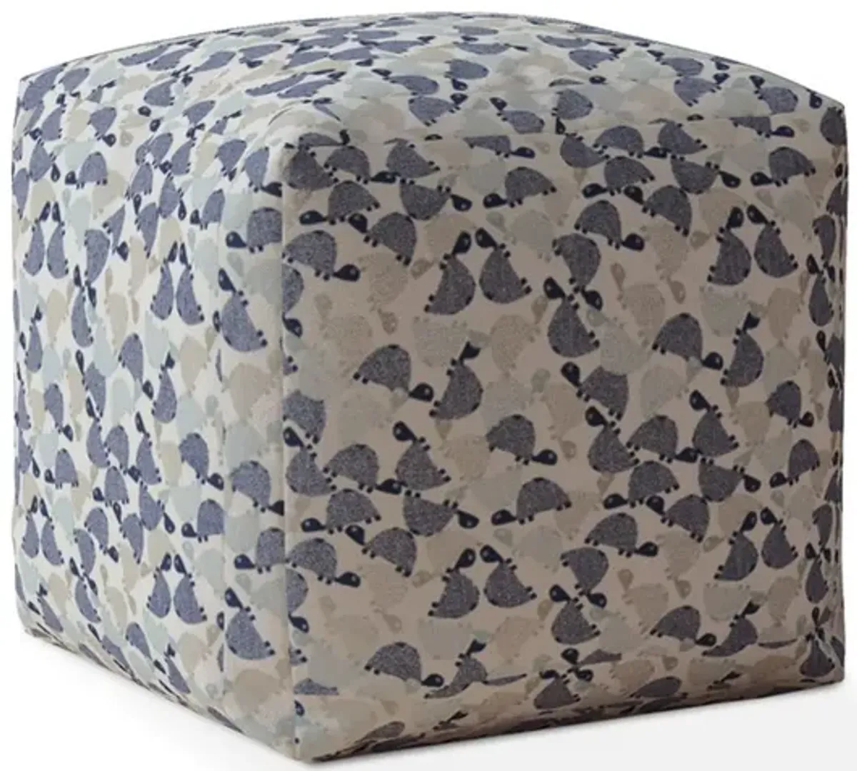 Homezia 17" Beige Cotton Animal Print Ottoman