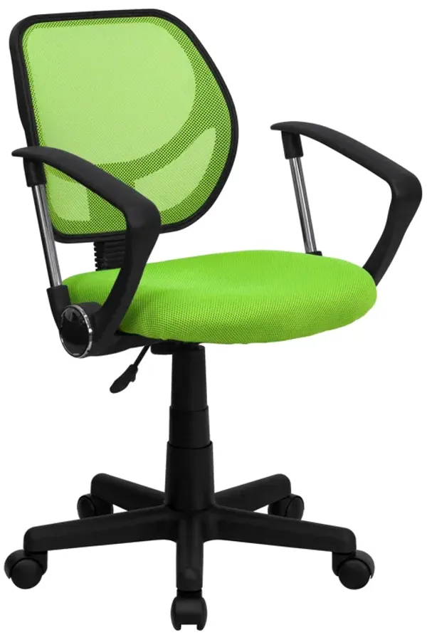 Neri Low Back   Mesh Swivel Task Office Chair with Curved Square Back and Arms