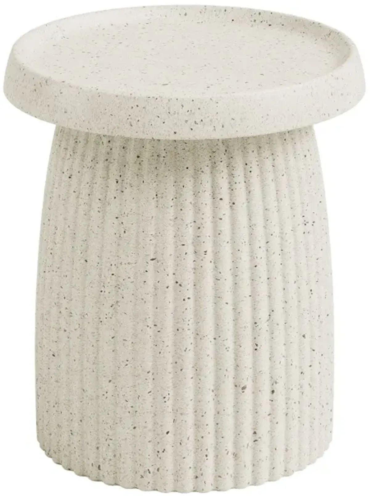 16" VERA OUTDOOR & INDOOR SIDE TABLE - STONED WHITE