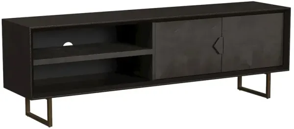 Coaster Co. of America Marsden 2-door Mango Wood 70 TV Stand Charcoal Black