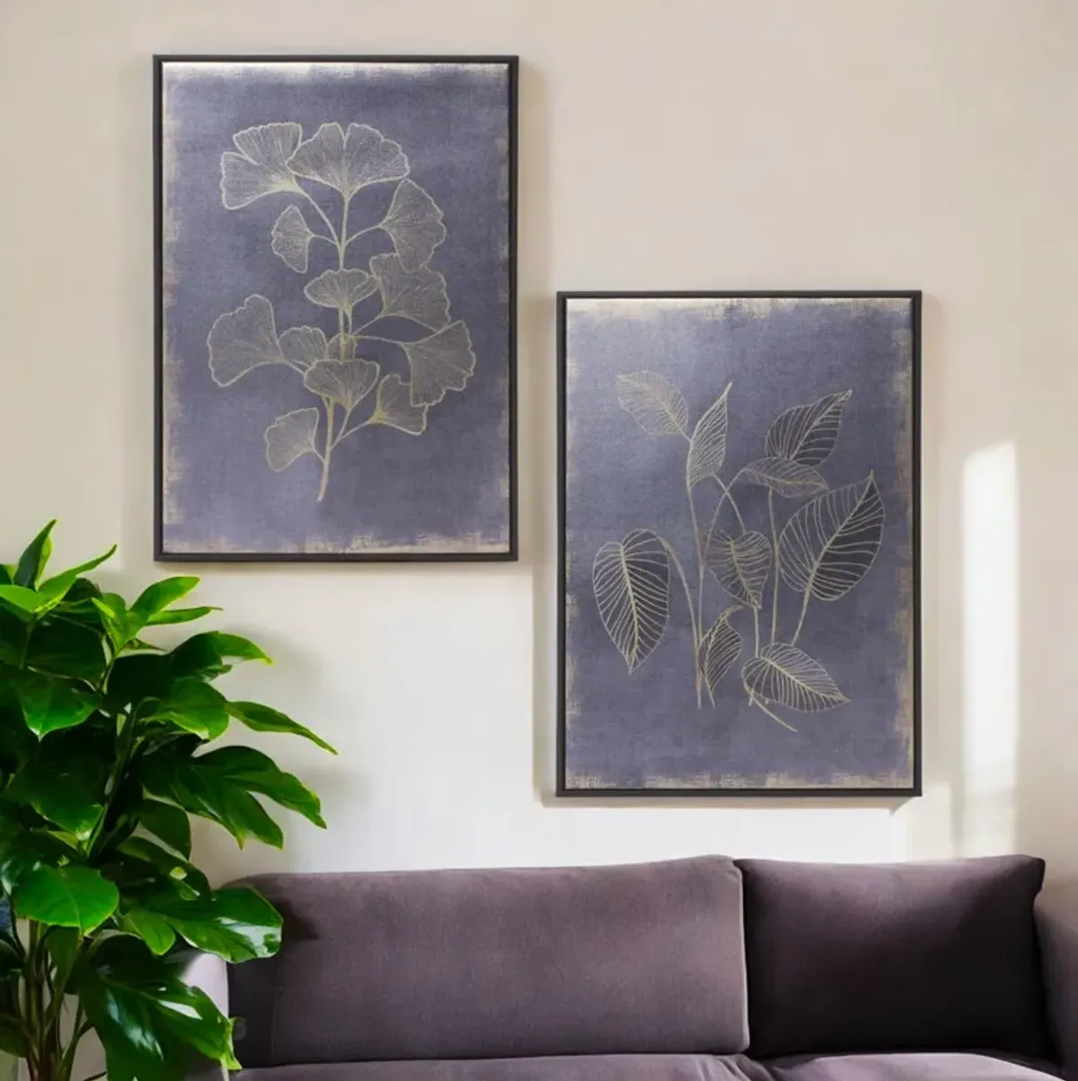 Natural Impressions: Set of 2 Framed Foliage Prints