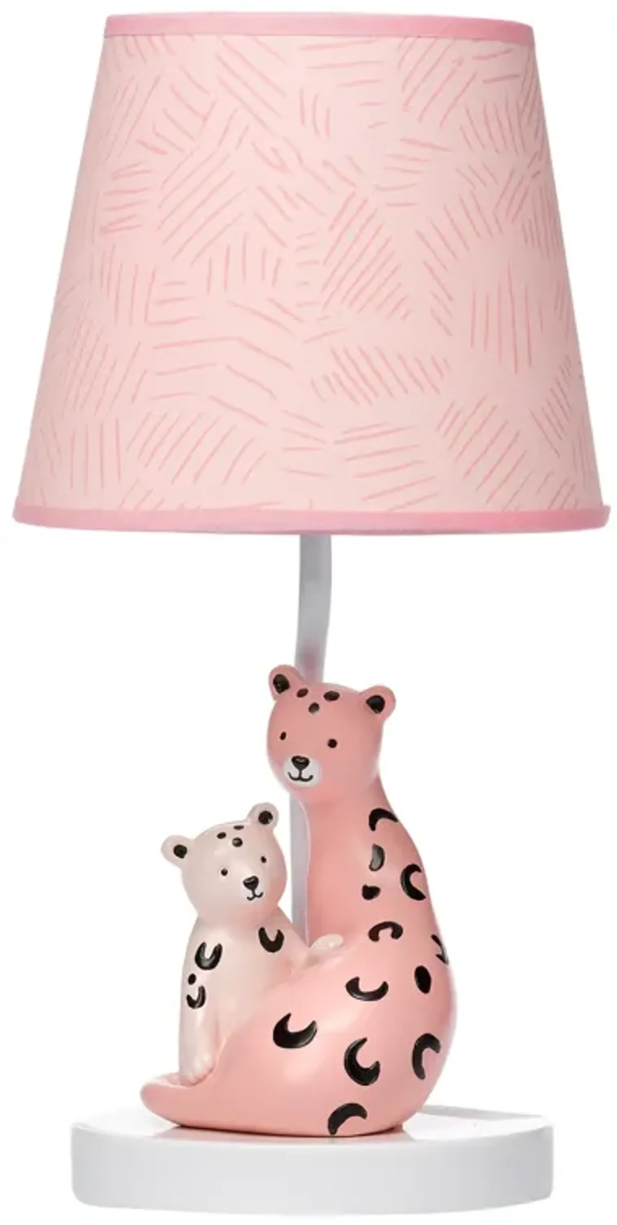 Lambs & Ivy Enchanted Safari Pink Leopard Lamp with Shade & Bulb