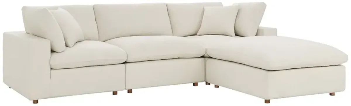 Commix Down Filled Overstuffed 4 Piece Sectional Sofa Set