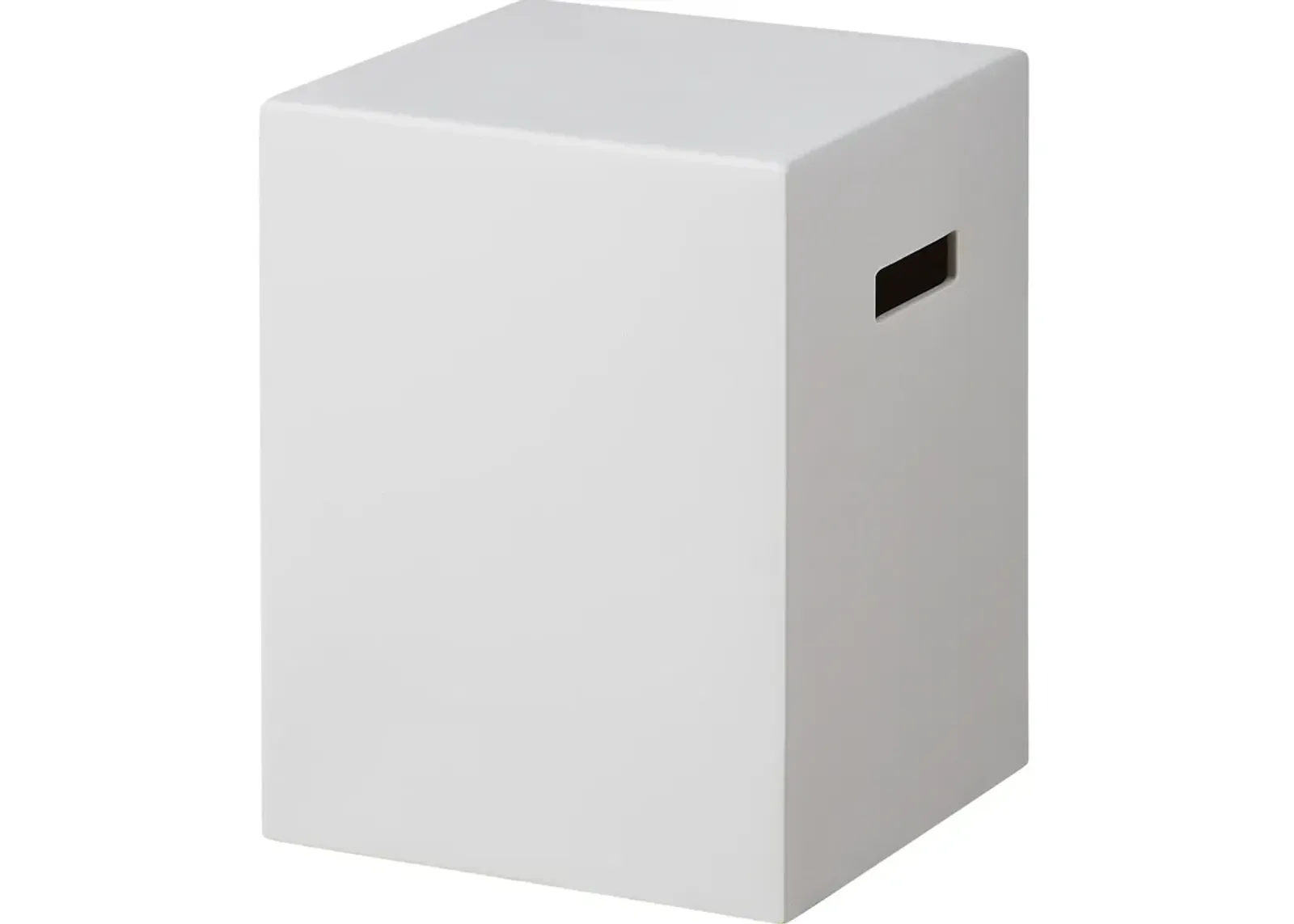 Ceramic Solid Outdoor Side Table - 16" - Matte White