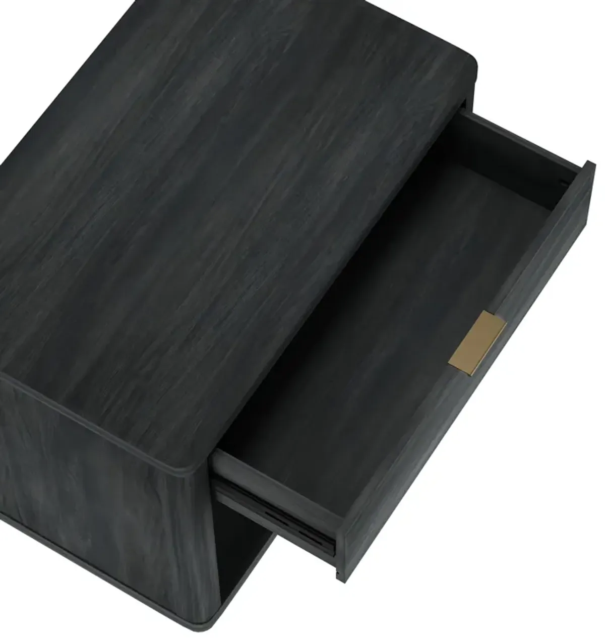 Evelyn Wide 1-Drawer Nightstands in Dark Gray (Set of 2)