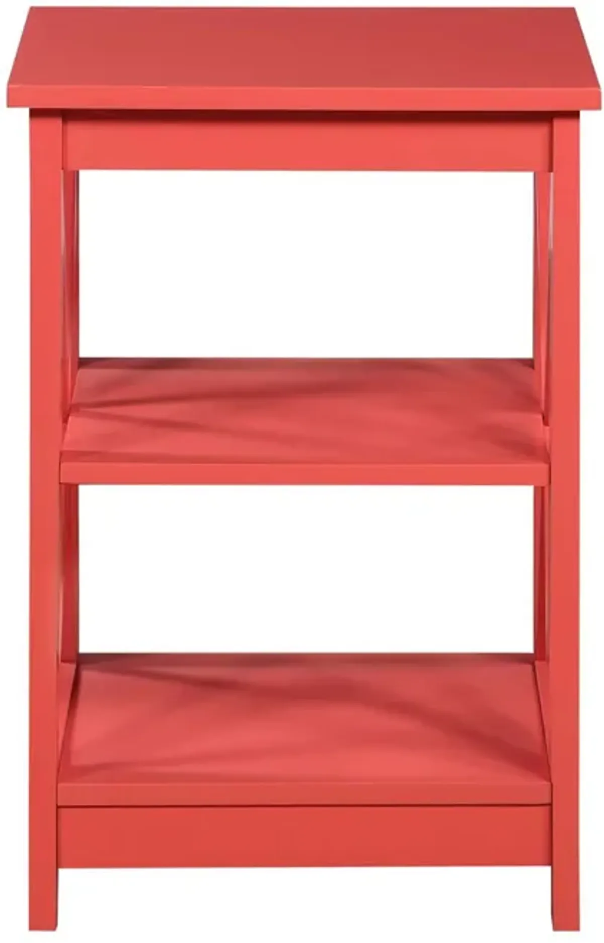 Convenience Concepts Oxford End Table with Shelves, Coral