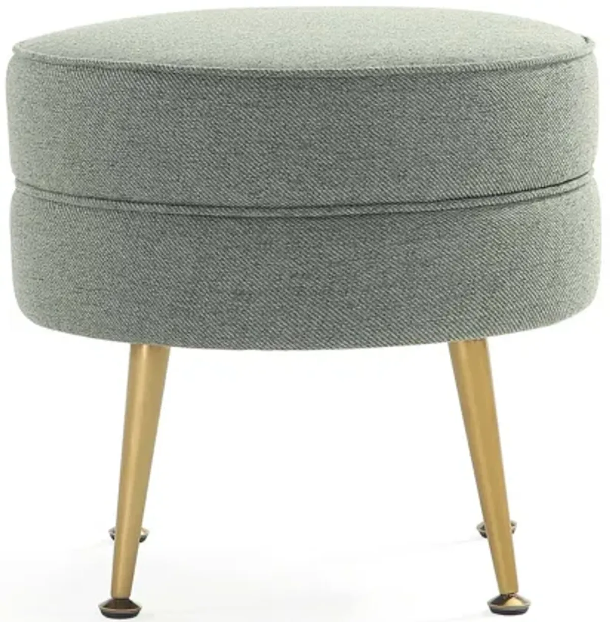 Bailey Green and Gold Ottoman