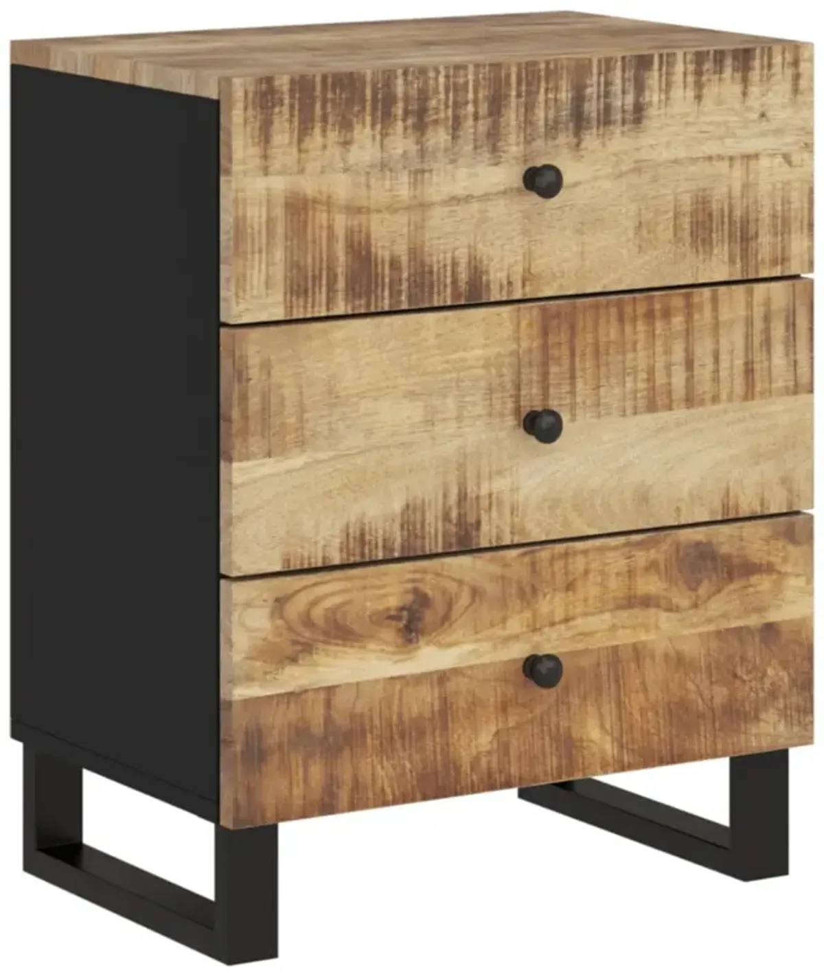 vidaXL Bedside Cabinet 19.7"x13"x24.4" Solid Wood Mango&Engineered Wood
