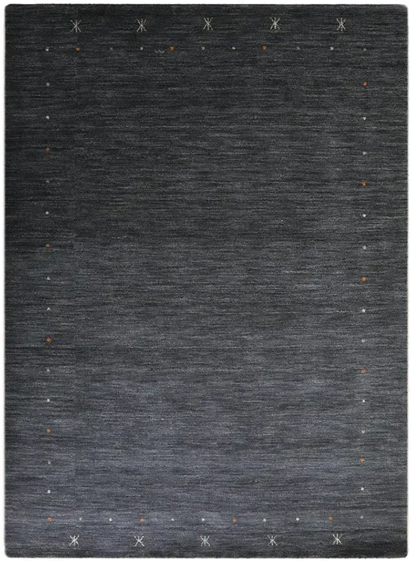RUGSOTIC CARPETS HAND KNOTTED LOOM WOOL ECO-FRIENDLY AREA RUGS  - 6'x9', Rectangle, Charcoal Color, Contemporary Modern Design, High Pile Thick Handmade Anti Skid Rugs for Living Room (L00109)