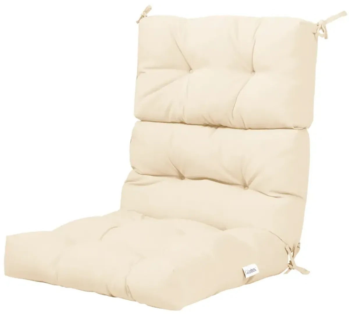 Tufted Patio High Back Chair Cushion with Non-Slip String Ties