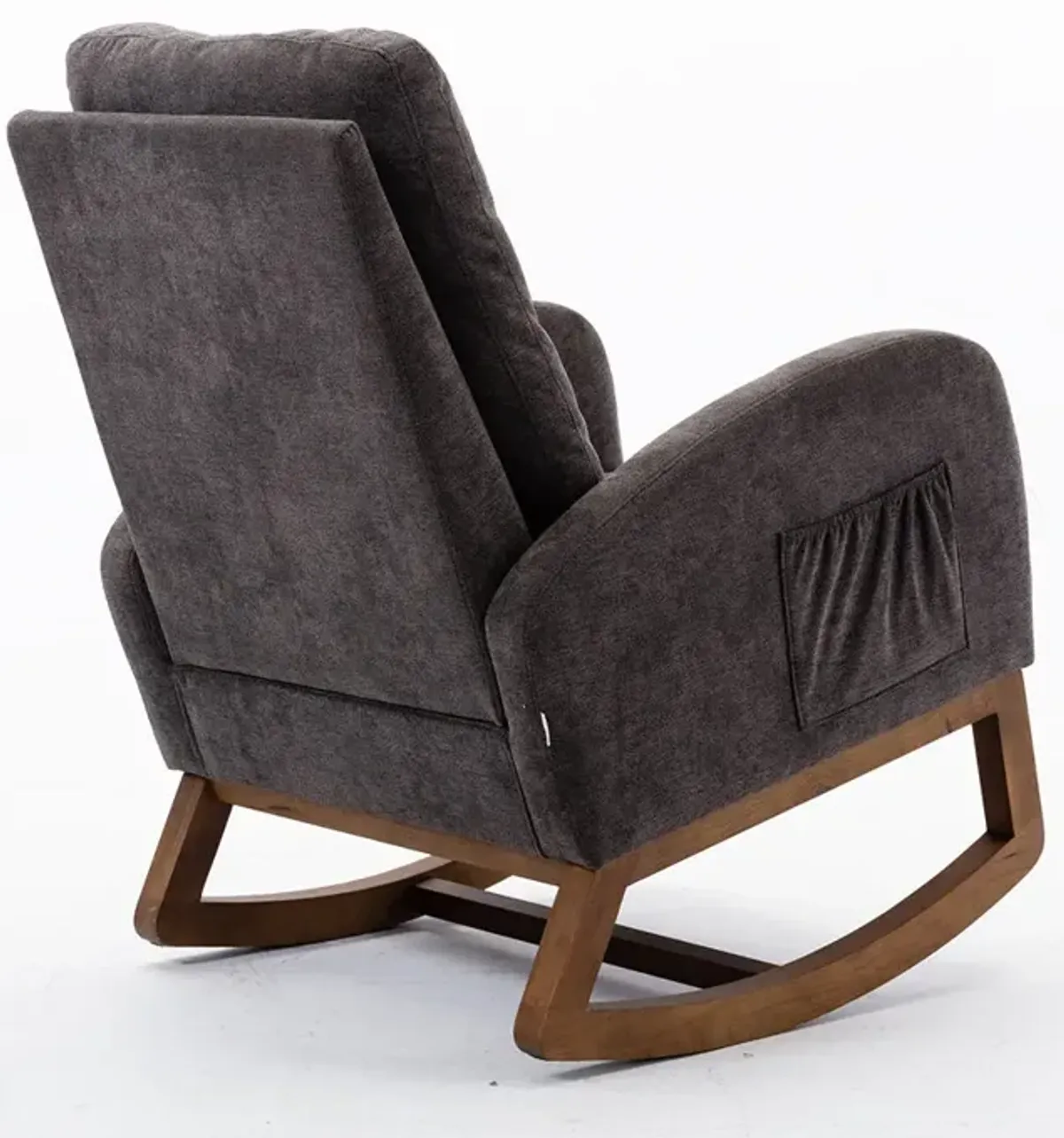 MONDAWE Rocking Chair, Modern Recliner Armchair with Wood Legs and Side Pocket, Nursery Rocking Accent Chair with High Back for Living Room Bedroom