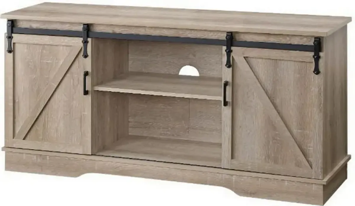 Versatile Rectangular Wooden TV Stand, Brown-Benzara