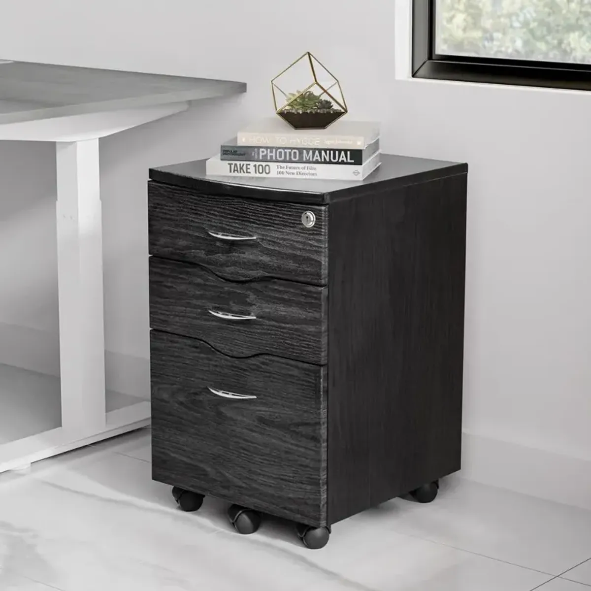 Techni Mobili Rolling storage and File Cabinet. Color: Espresso