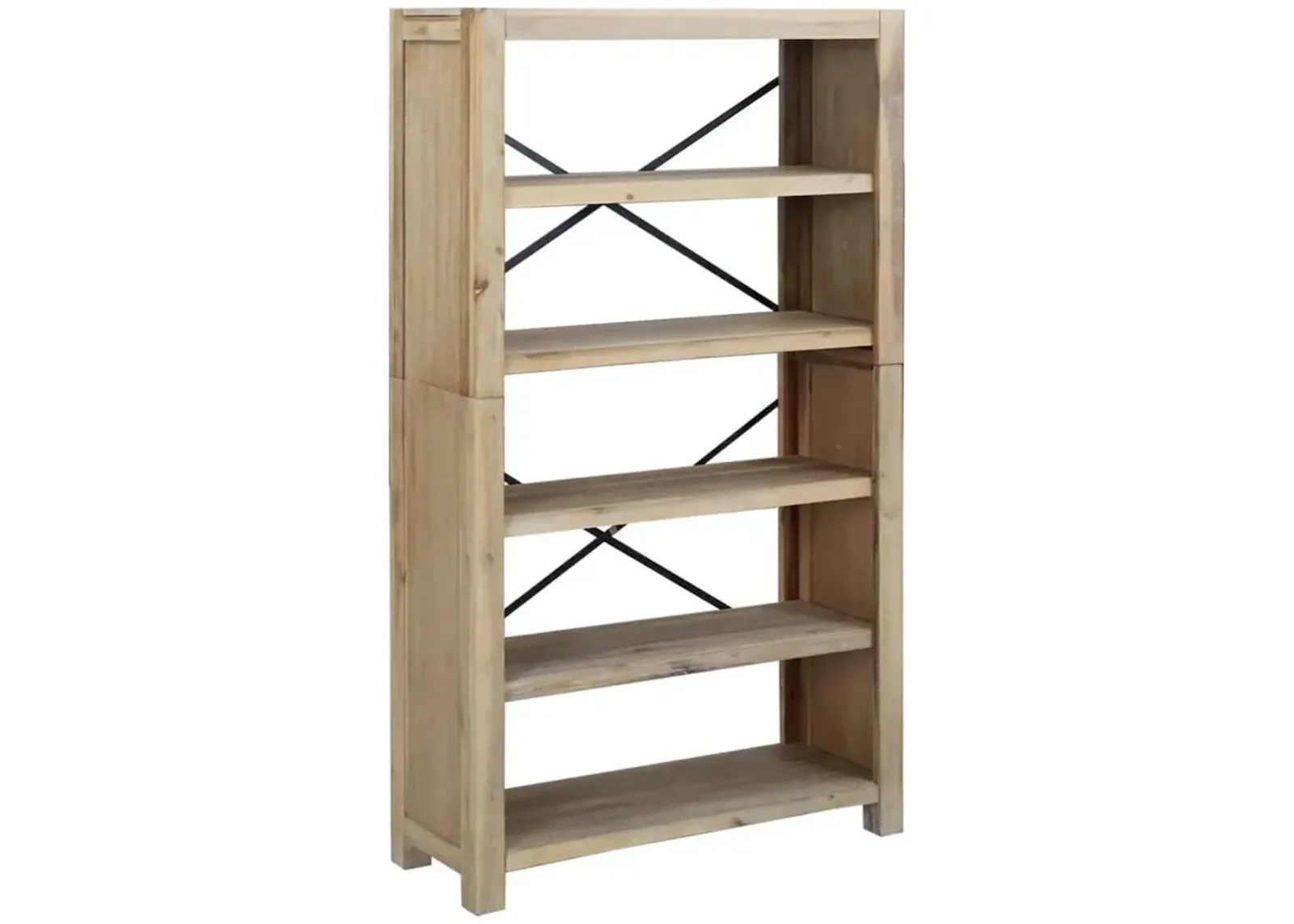 5-Tier Bookcase 31.5"x11.8"x55.1" Solid Wood Acacia