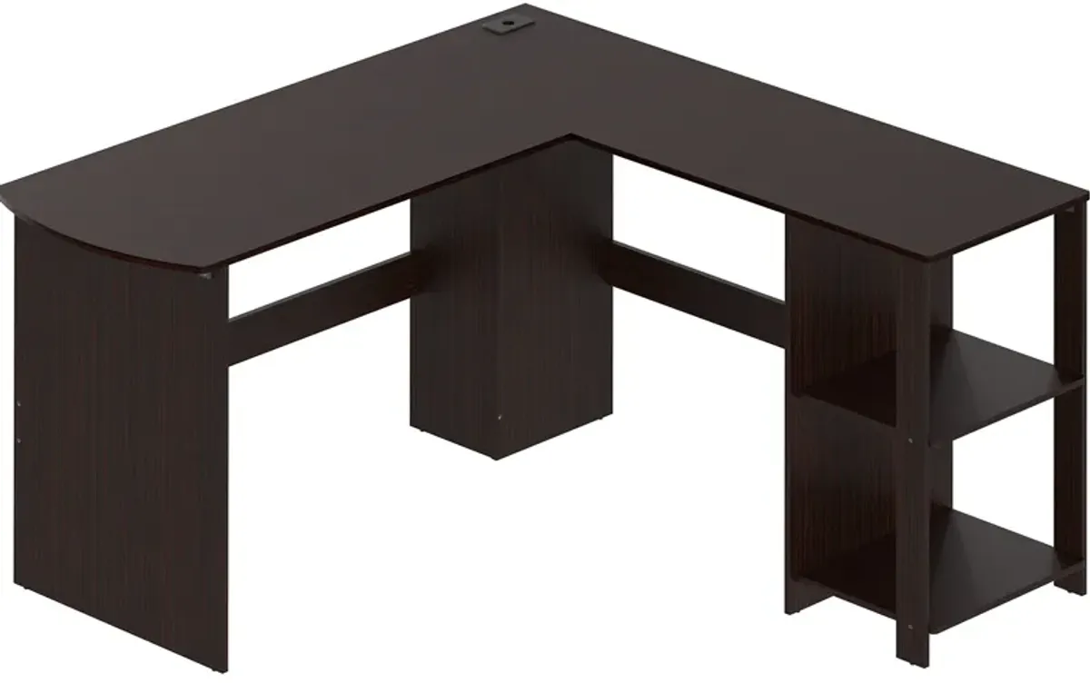 SHW L-Shaped Home Office Wood Corner Desk, Espresso