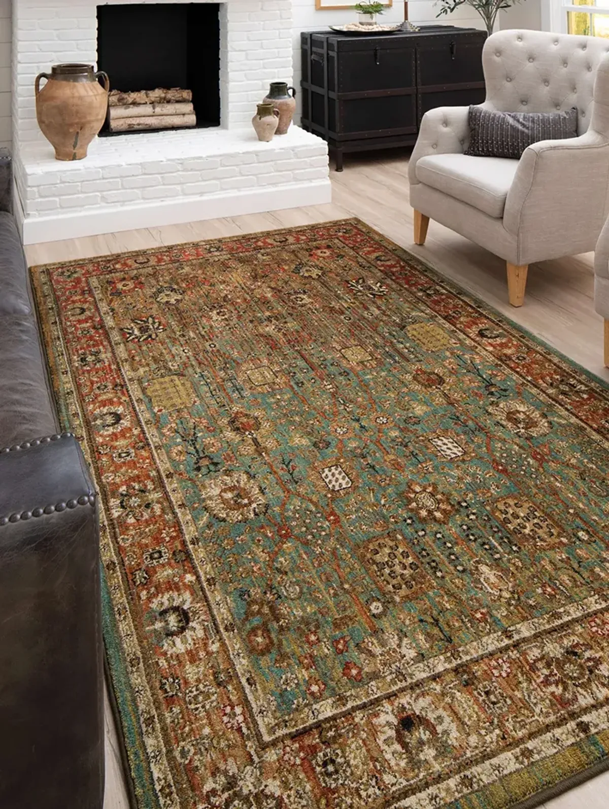 Spice Market Myanmar Aquamarine 2' 4" X 7' 10" Rug