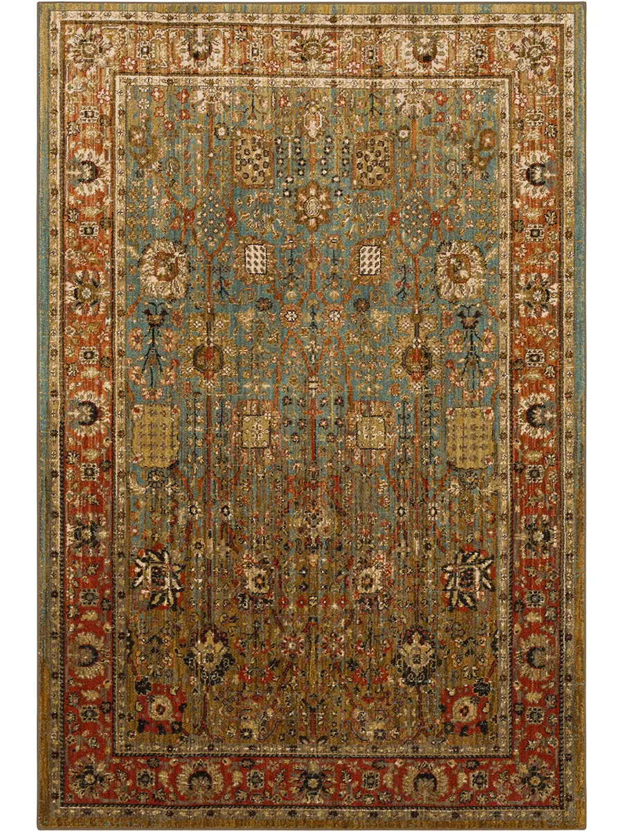 Spice Market Myanmar Aquamarine 2' 4" X 7' 10" Rug