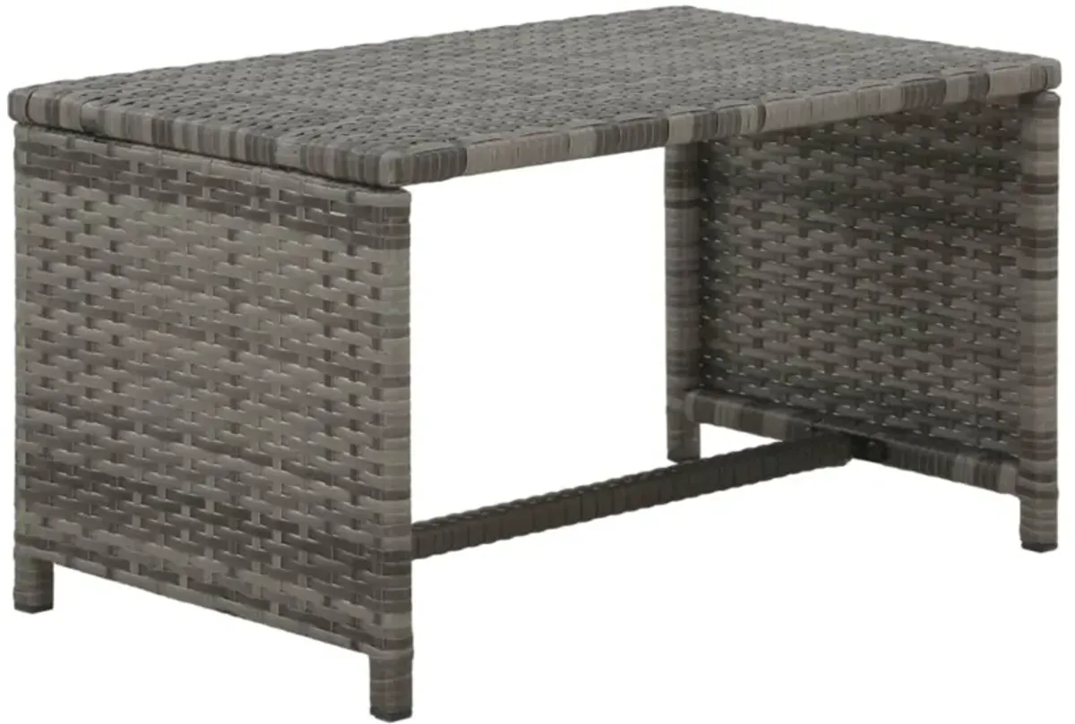 vidaXL 4 Piece Garden Lounge with Cushions Set Poly Rattan Gray