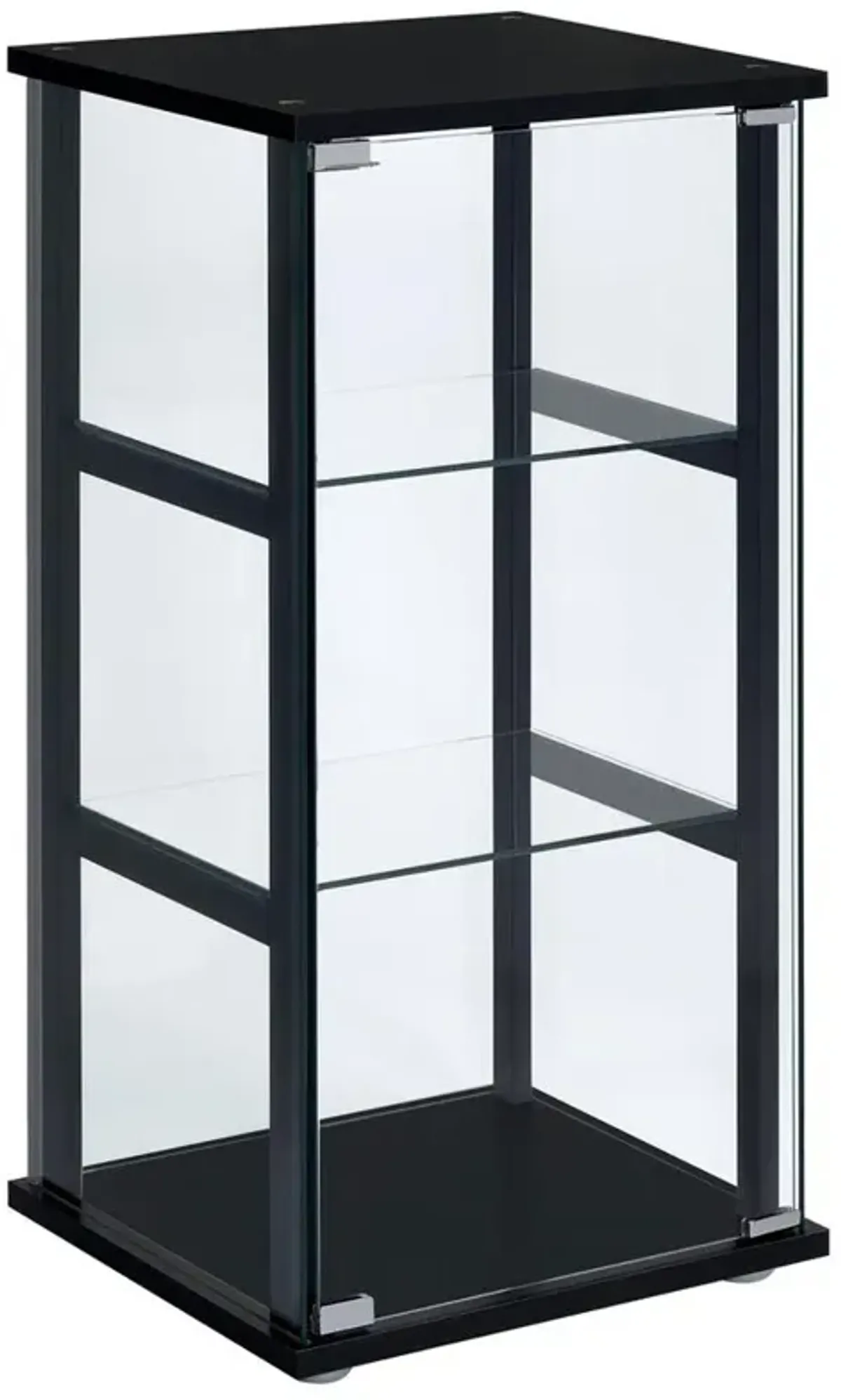 Coaster Cyclamen 3-shelf Glass Curio Cabinet Black and Clear