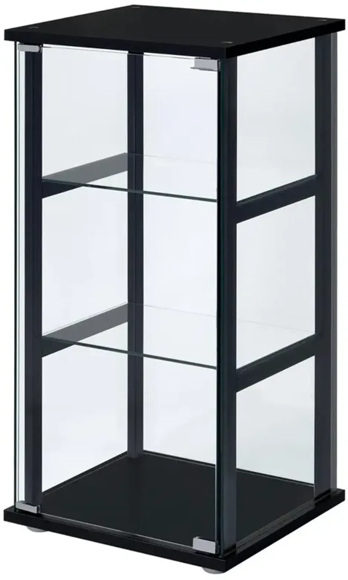 Coaster Cyclamen 3-shelf Glass Curio Cabinet Black and Clear