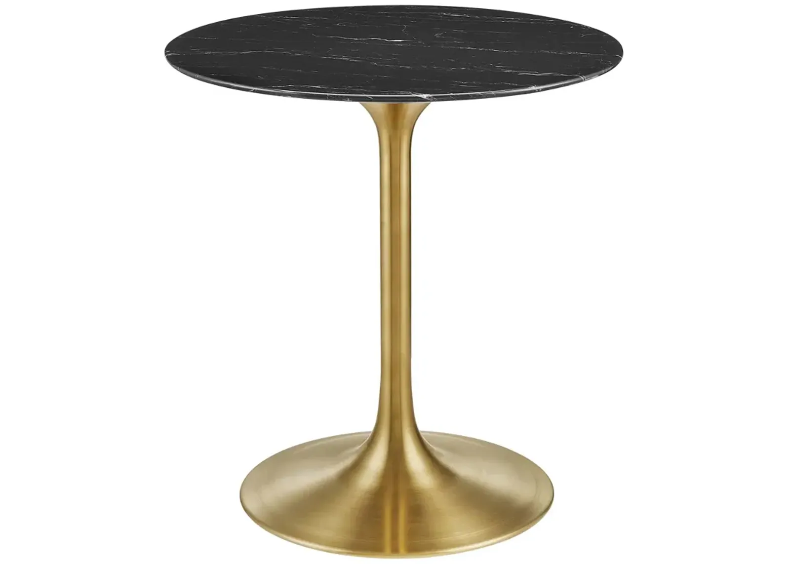 Modway - Lippa 28" Round Artificial Marble Dining Table Gold Black