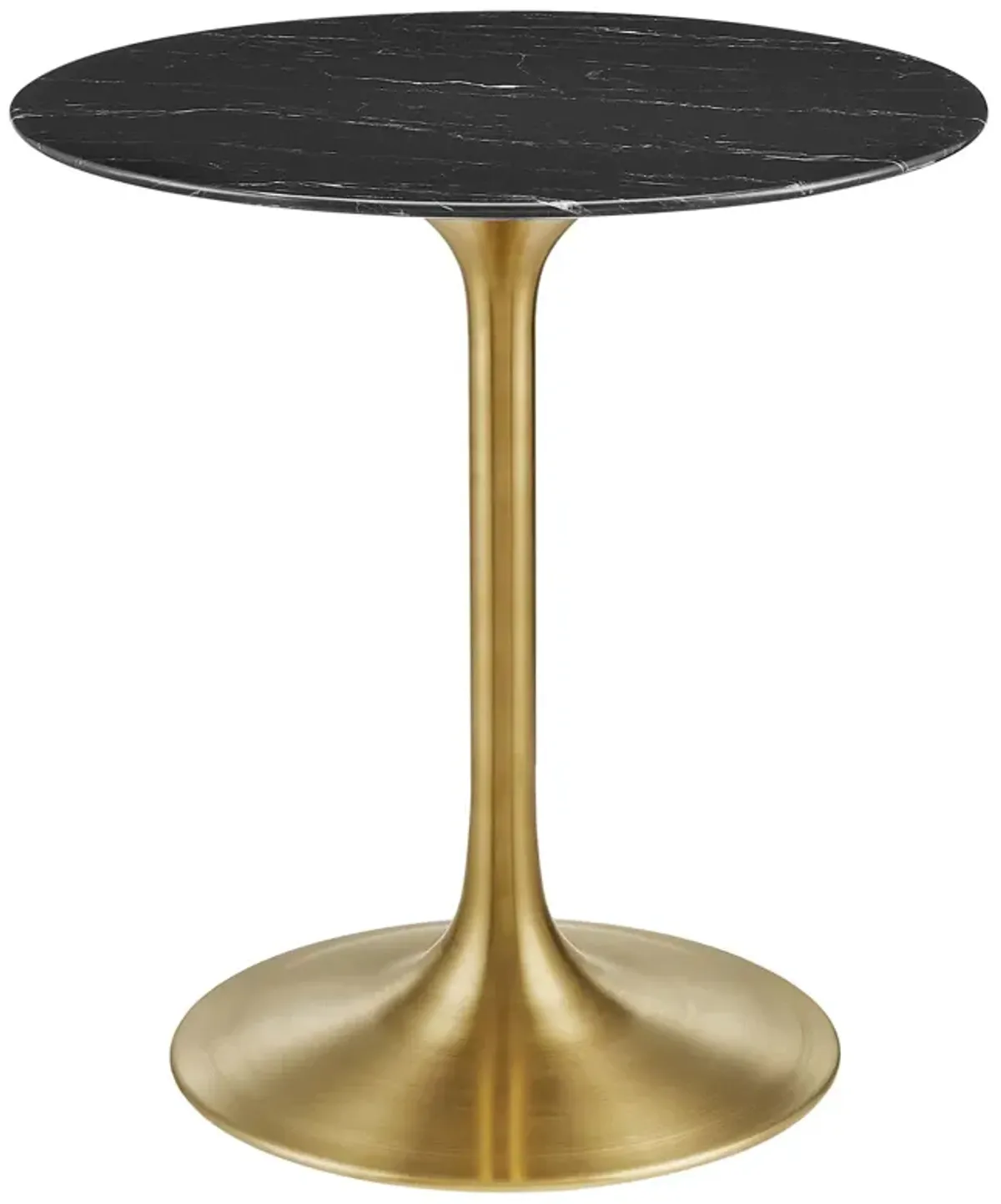 Modway - Lippa 28" Round Artificial Marble Dining Table Gold Black