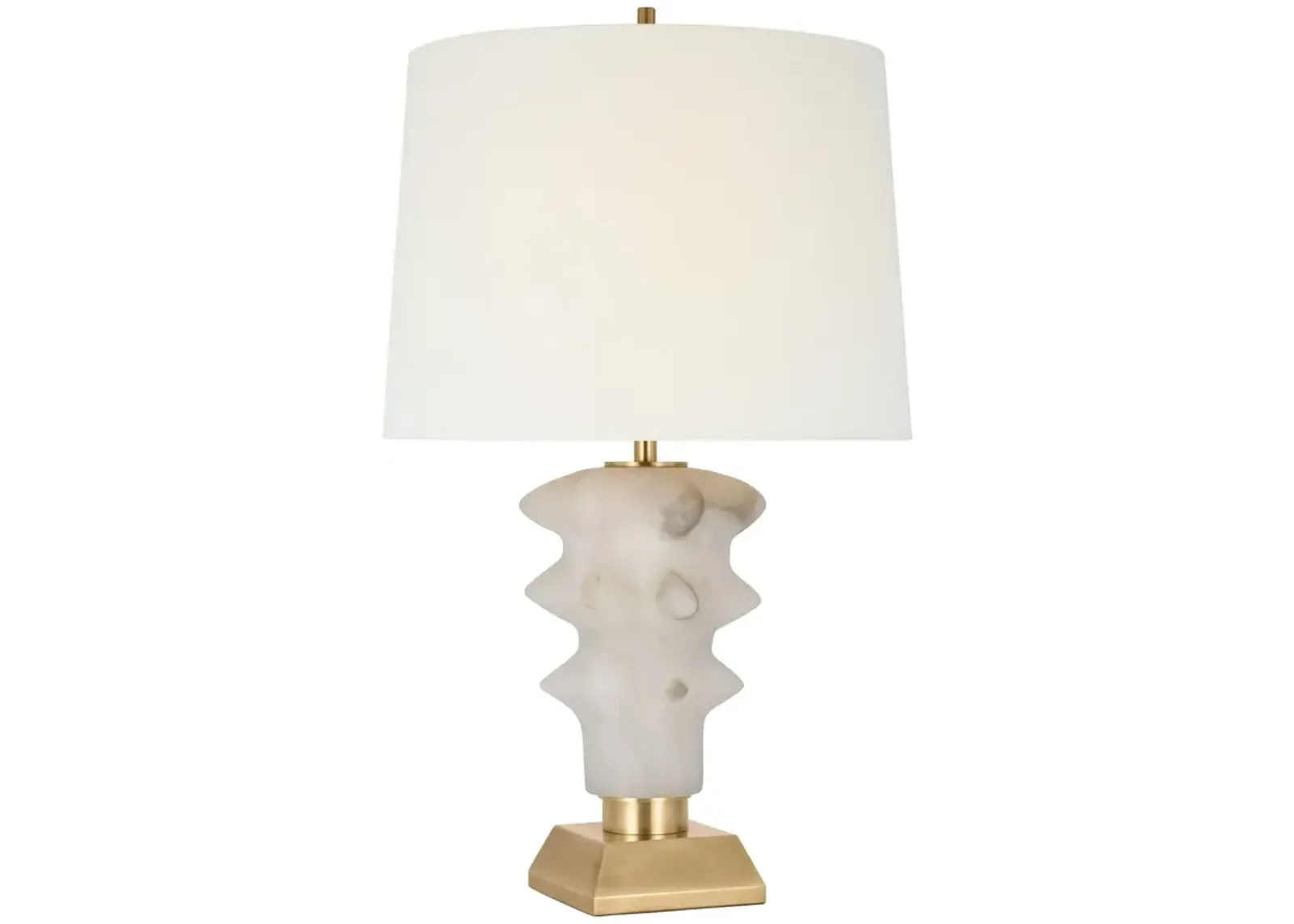 Luxor Medium Table Lamp in Alabaster and Hand-Rubbed Antique Brass