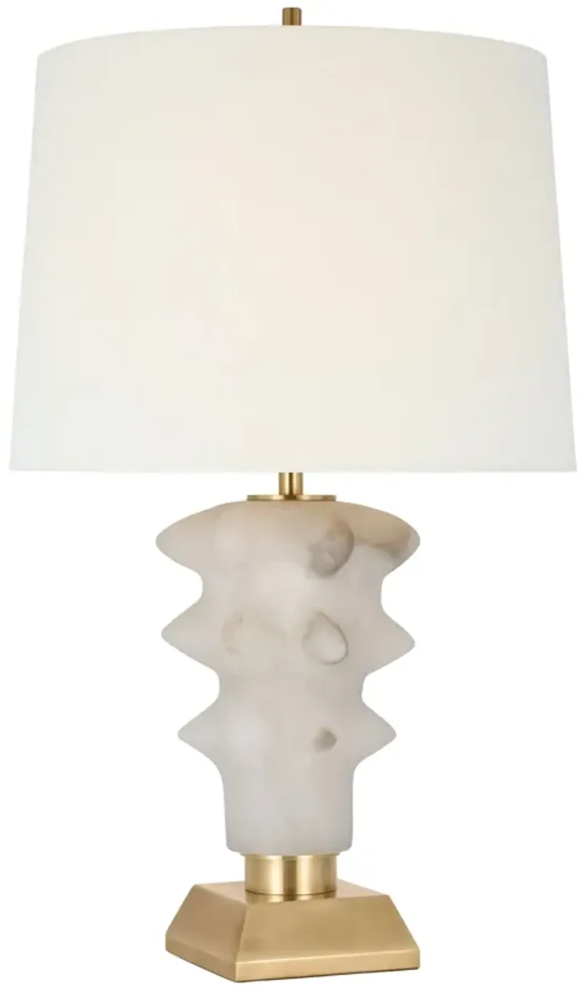 Luxor Medium Table Lamp in Alabaster and Hand-Rubbed Antique Brass