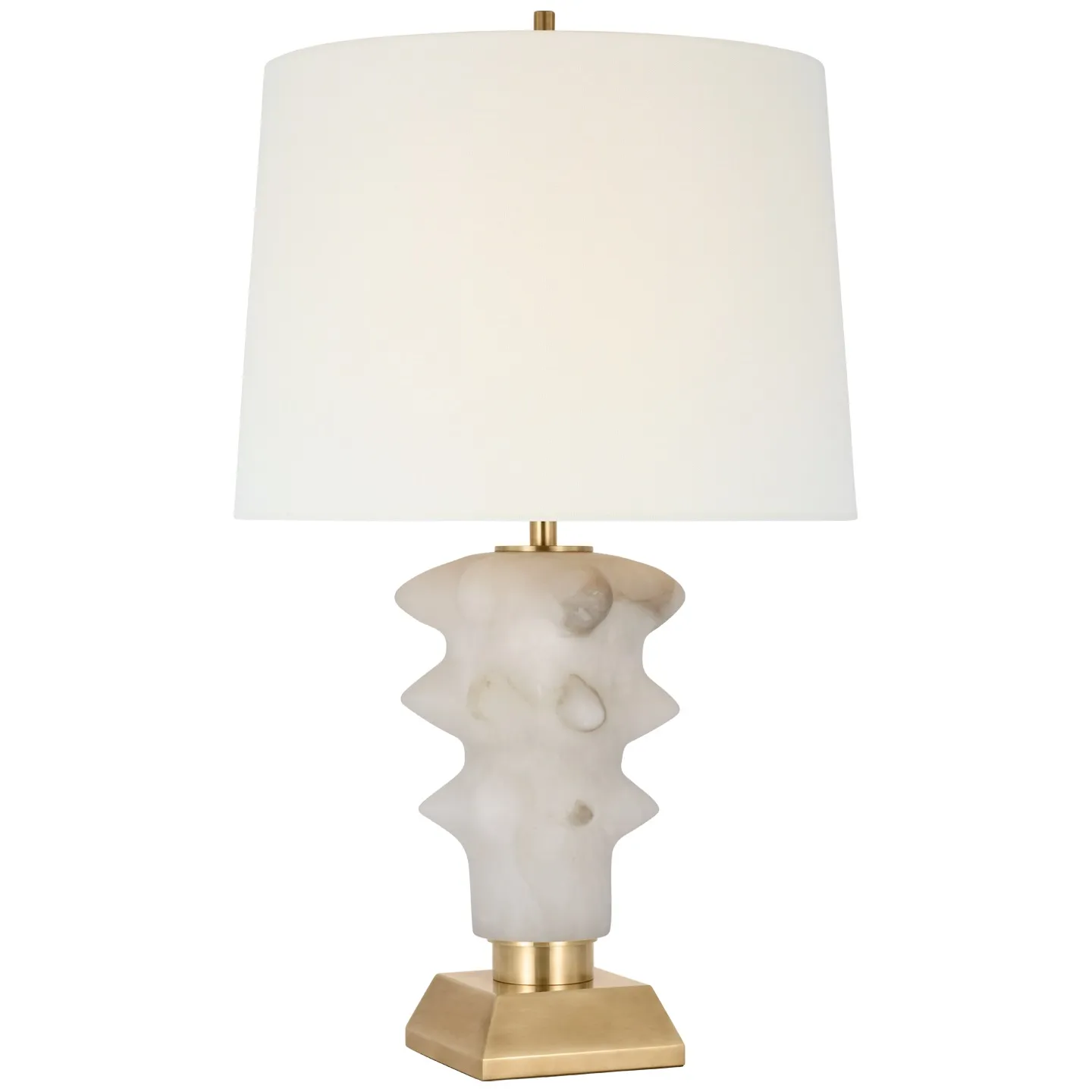 Luxor Medium Table Lamp in Alabaster and Hand-Rubbed Antique Brass