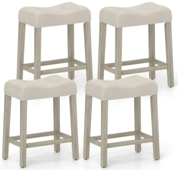 Hivvago Upholstered Counter Height Bar Stool with Curved Saddle-Seat