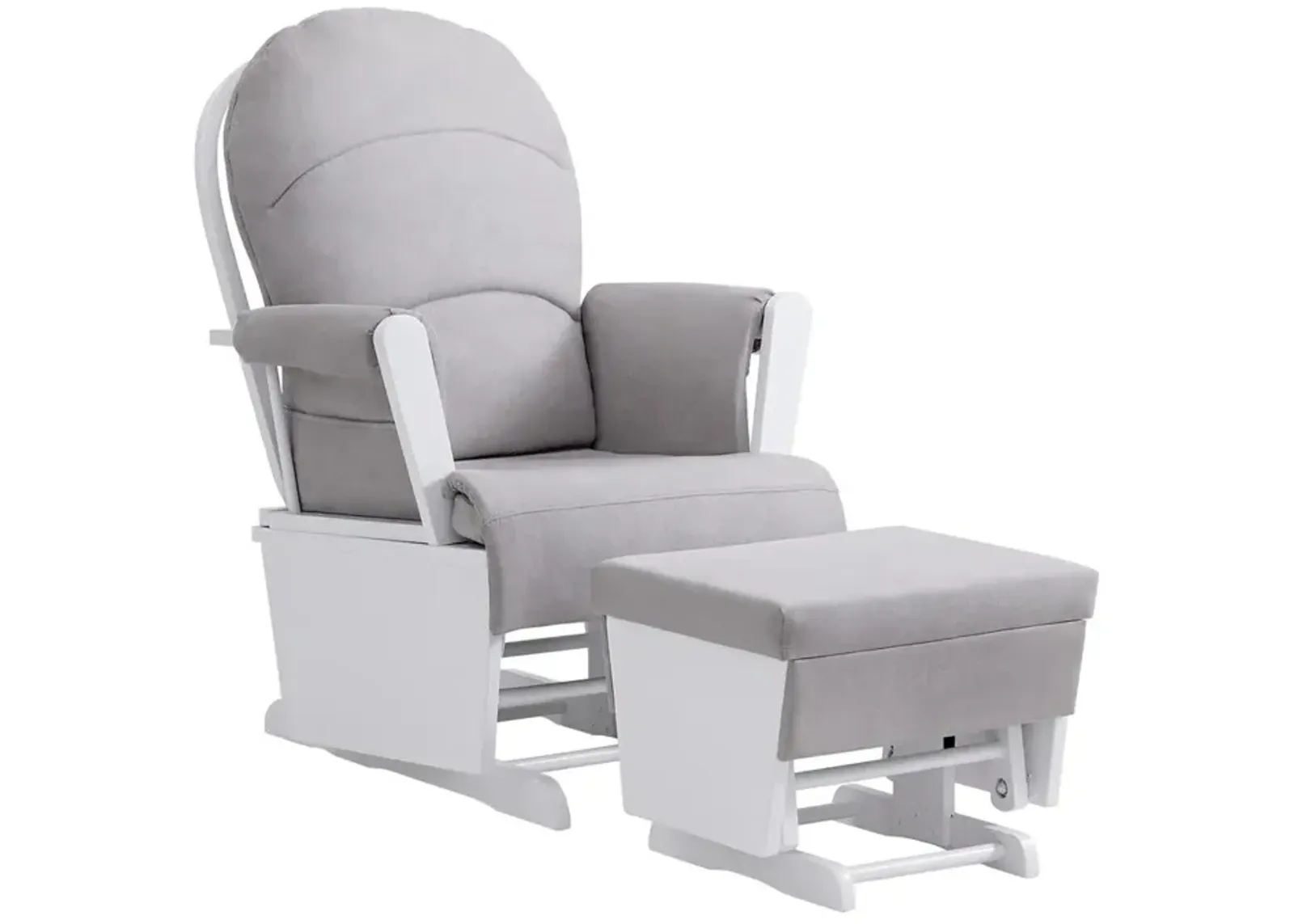 Oxford Baby Soho Baby Essentialwooden Glider White Finish/ Light Grey Fabric