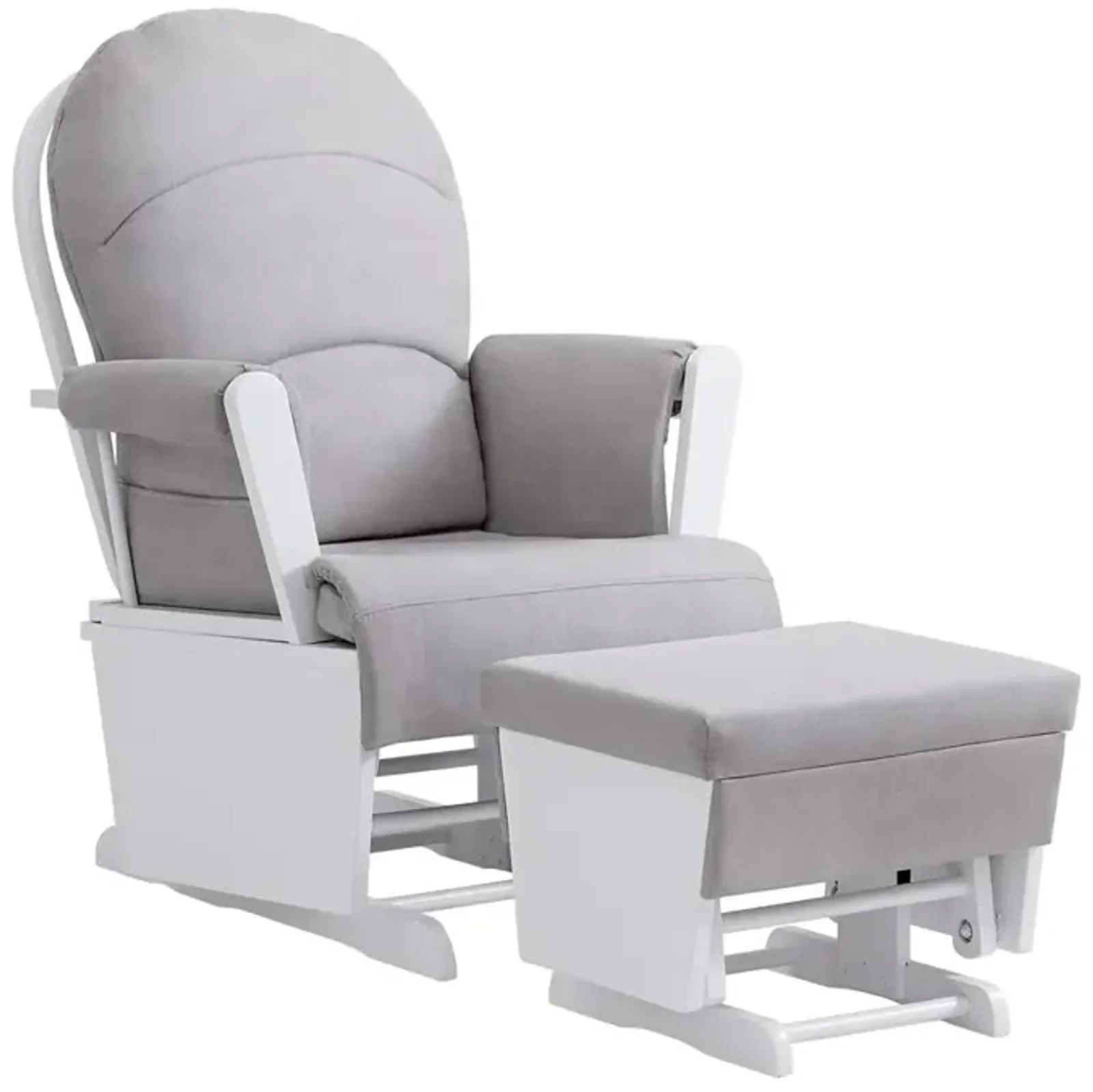 Oxford Baby Soho Baby Essentialwooden Glider White Finish/ Light Grey Fabric